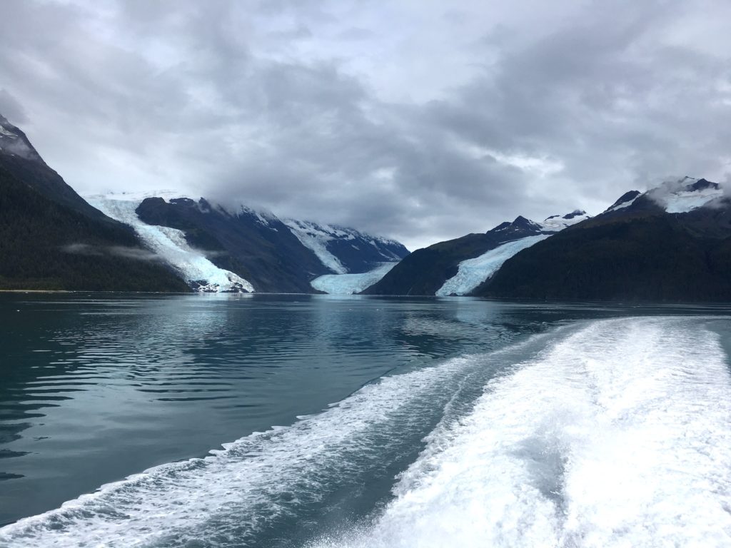 Three glaciers meeting the sea, Alaska