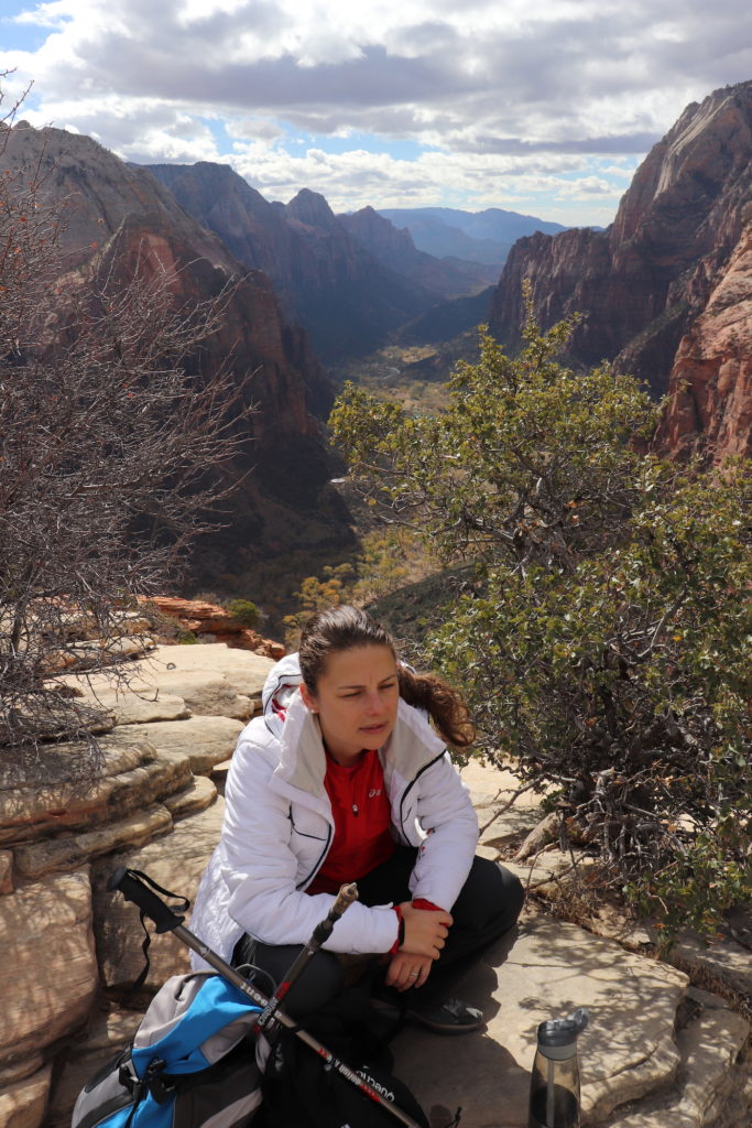 Happy to have lunch after our descent from Angel's Landing