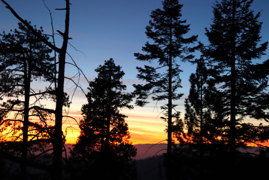 Incredible colors of the sunset in Sequoia NP