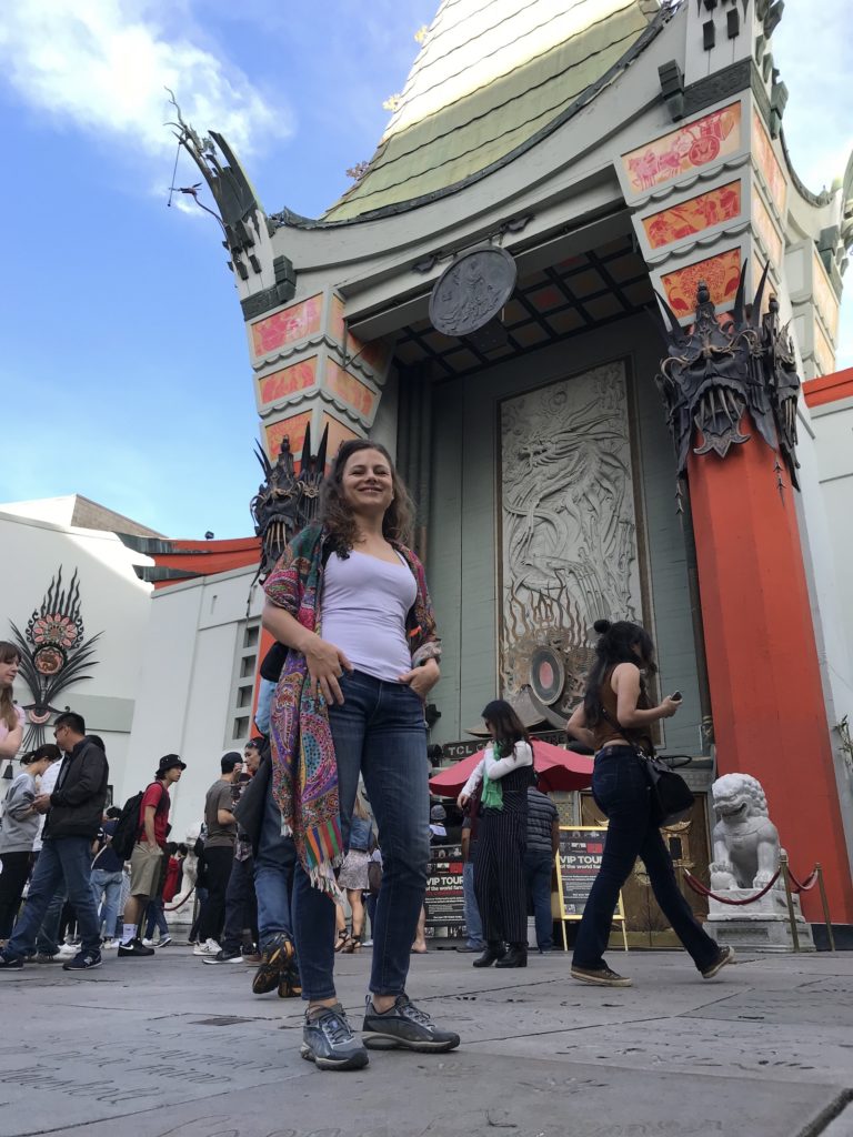 Posing in front of the Chinese Theater
