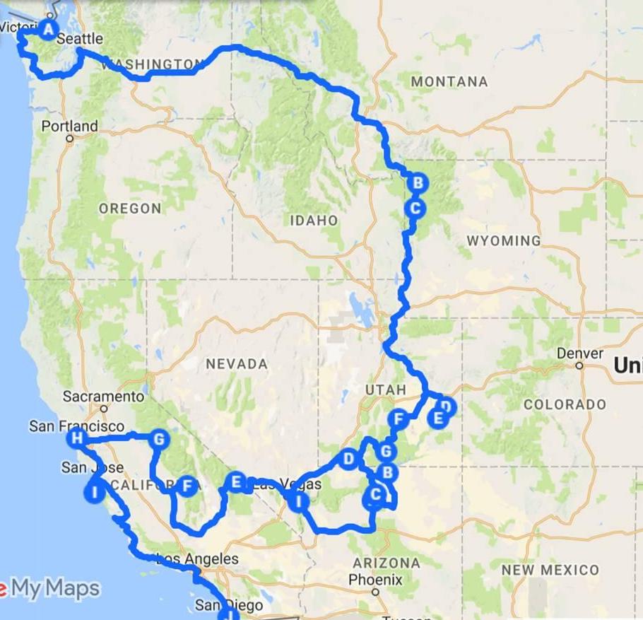 Our Route in USA
