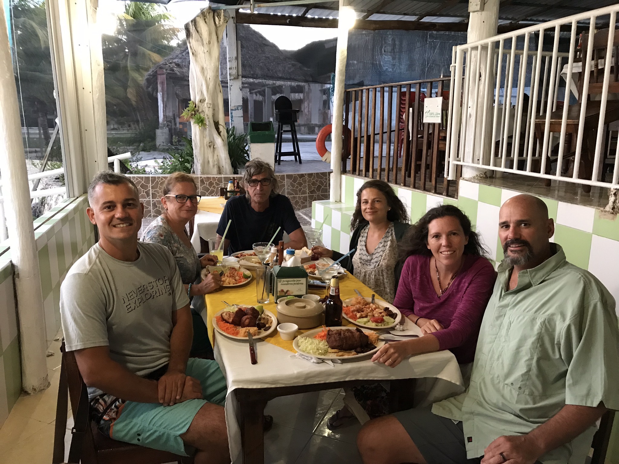 Overlanders meeting over margaritas and tacos in  Chetumal :-)