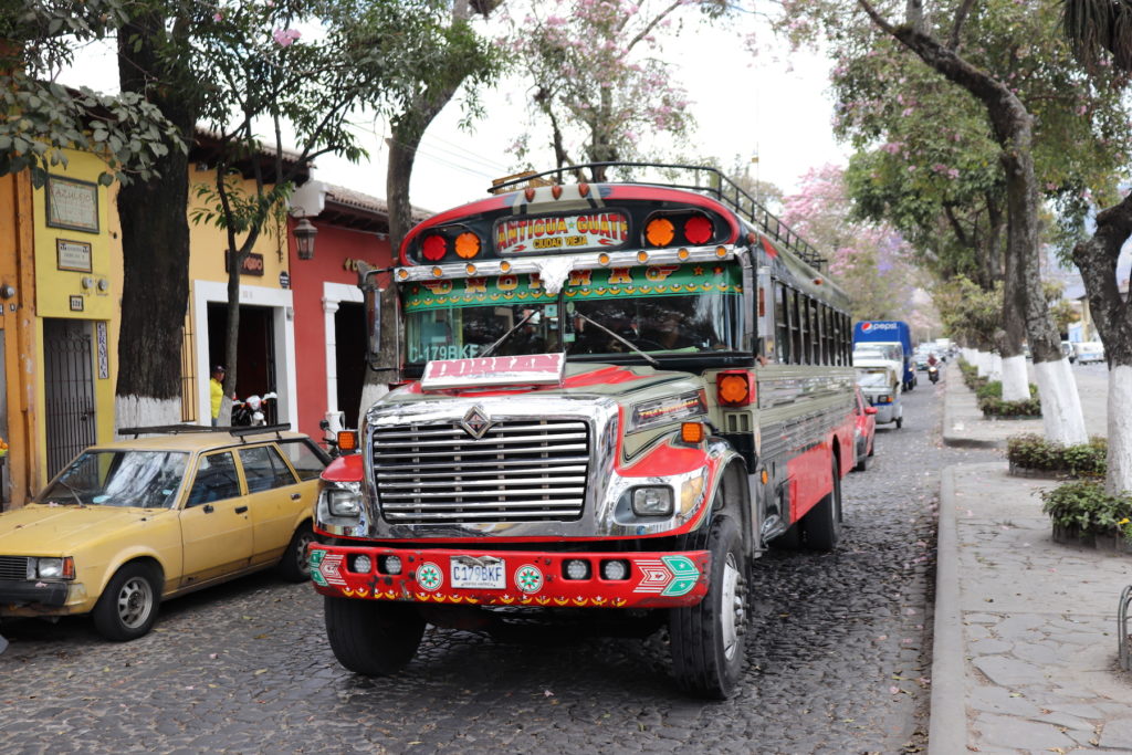 Old American buses still at work in Guatemala