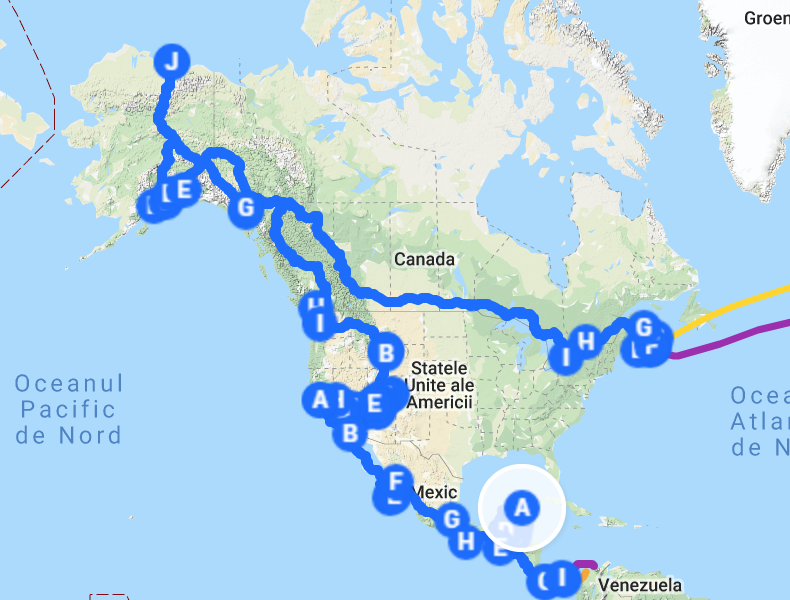 Our Route Halifax-Alaska-Guatemala