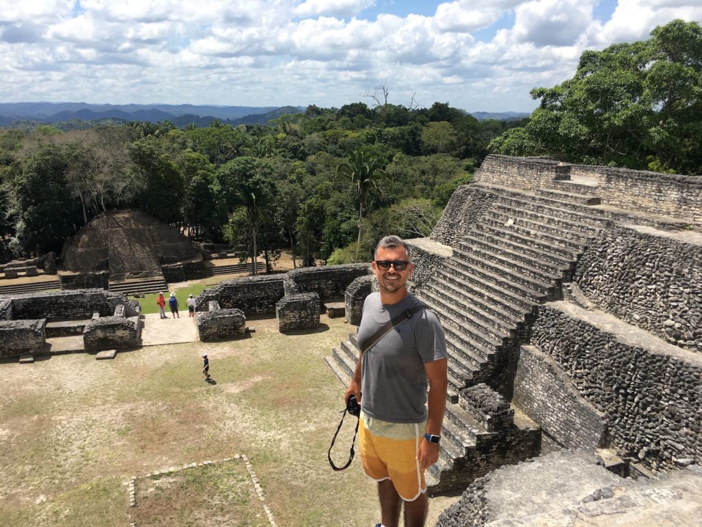 View from the top inside of the Caracol Pyramids 