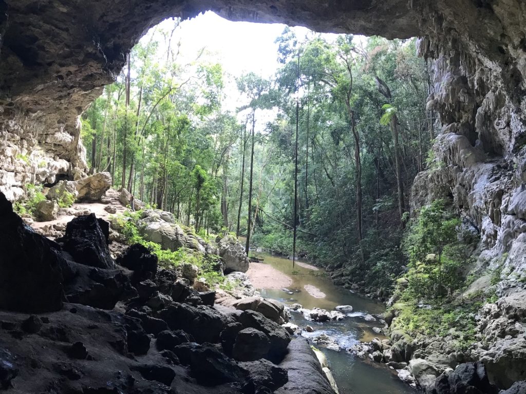 River crossing a cave, Belize