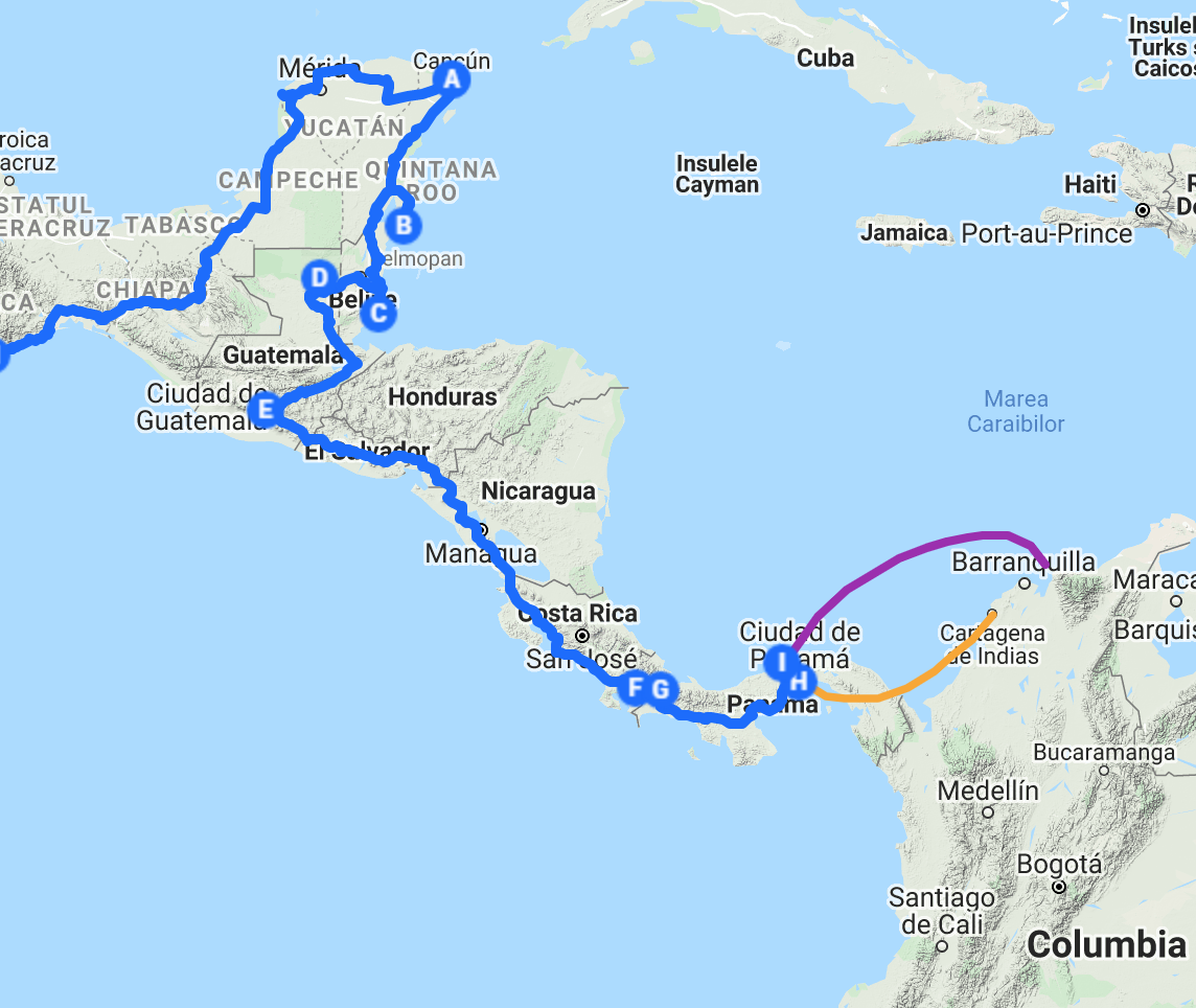 Route Central America