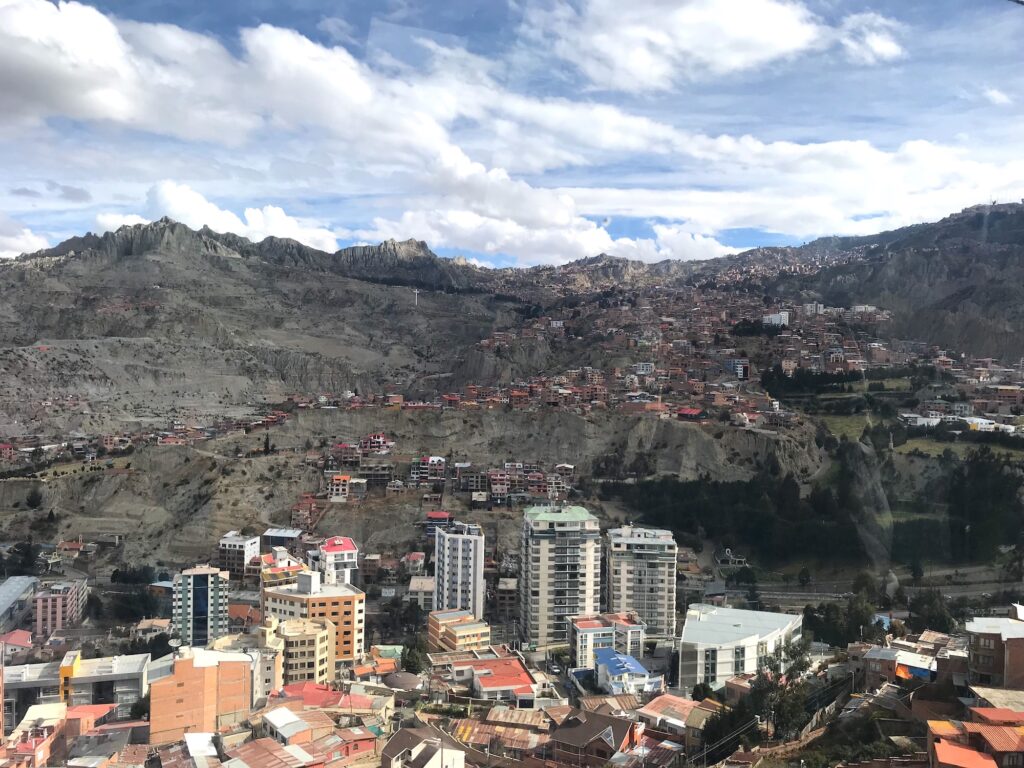 Panoramic views from the cable car, La Paz