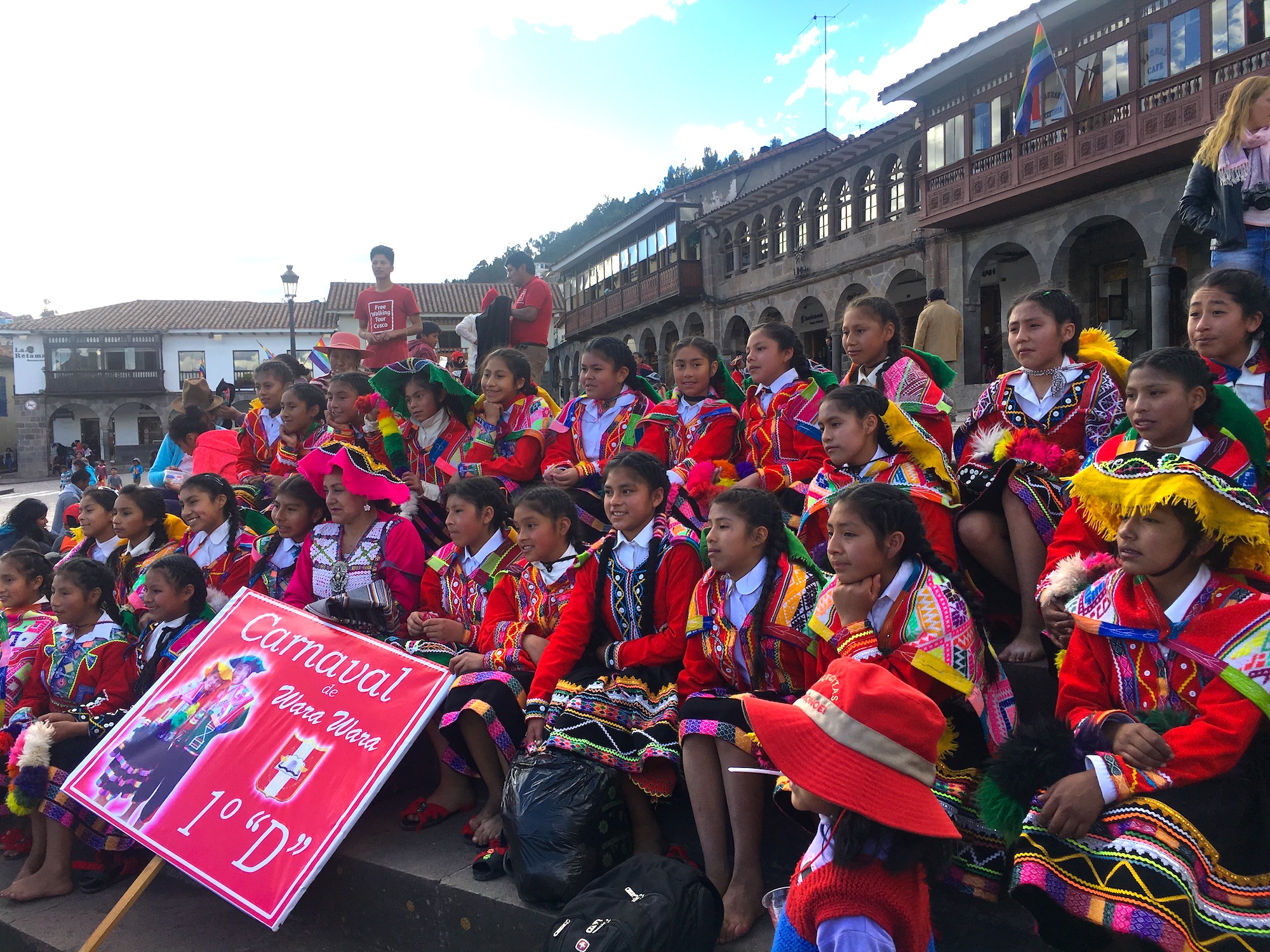 Childreen of Cusco parading for the Jubilee festivities of June