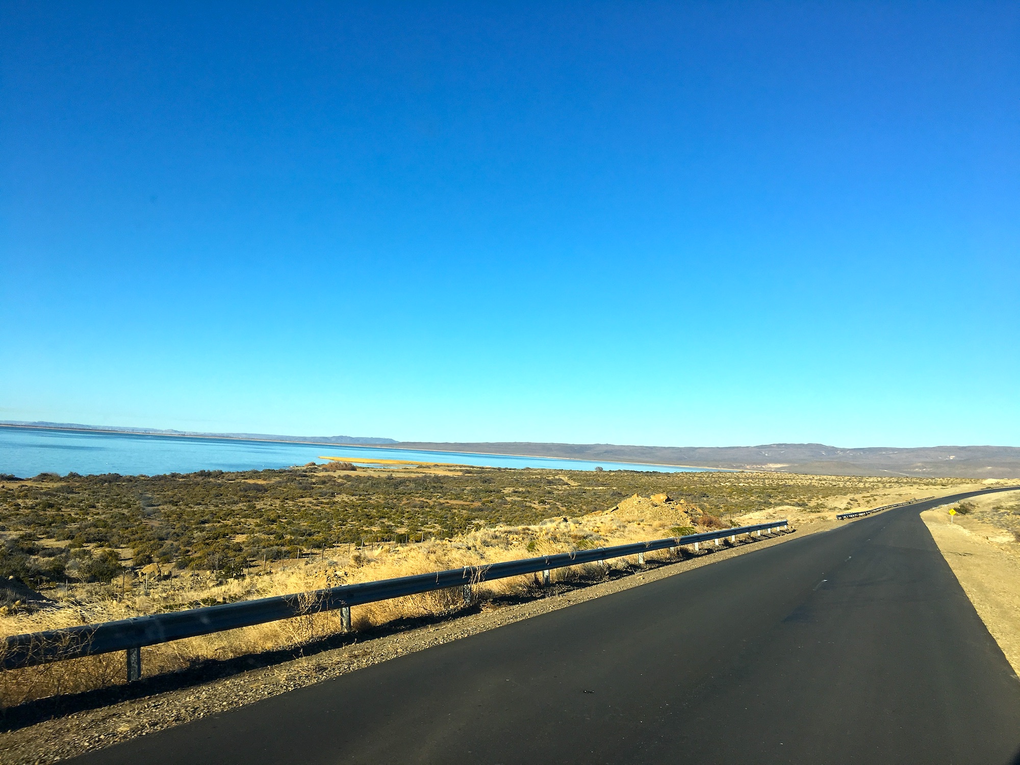 Road view of the Atlantic coast, Argentina 
